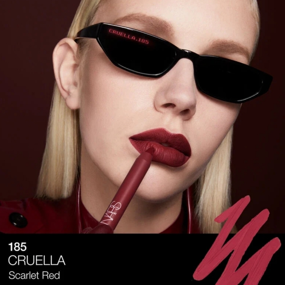 NARS Powermatte High Intensity Lip Pencil: Cruella (185 Scarlet Red), .05oz, NIB - Picture 3 of 7